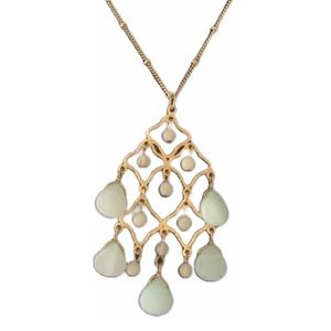 Dainty sea foam gold tone necklace